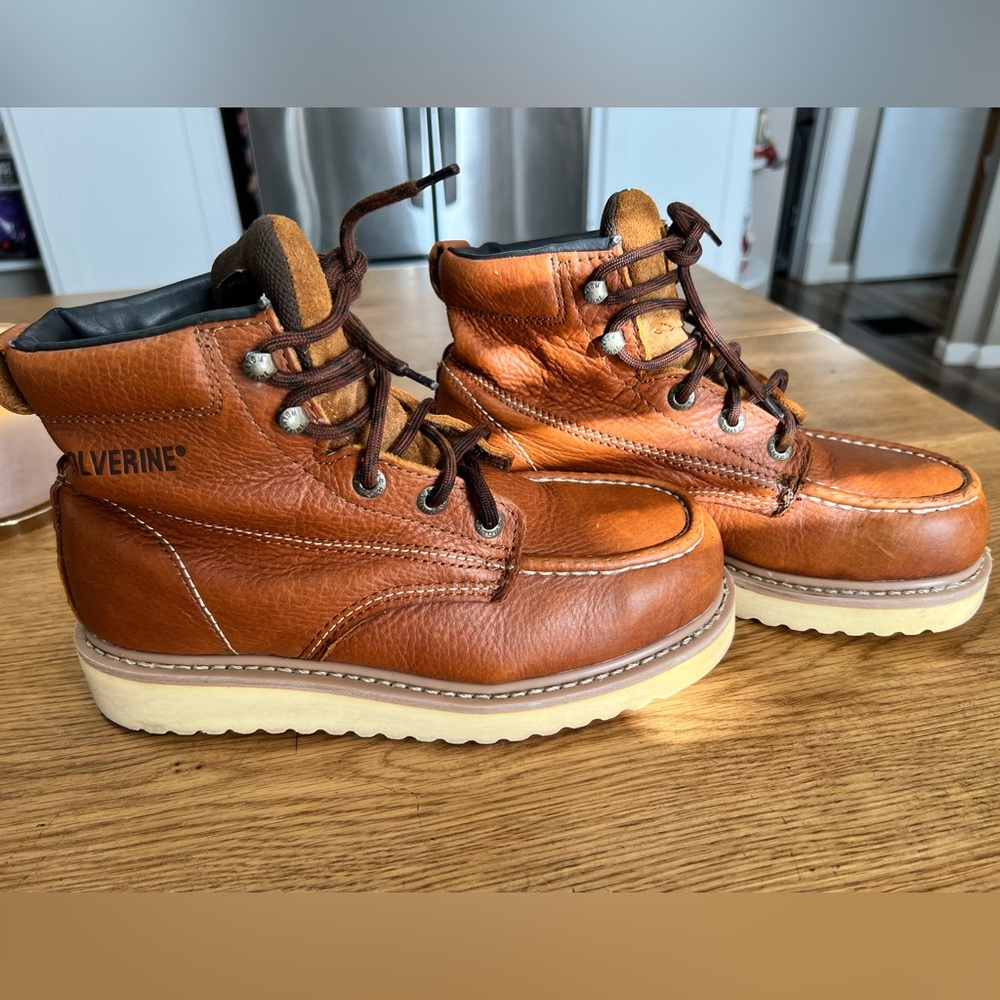 MEN'S WOLVERINE MOC-TOE STEEL-TOE EH 6" WORK BOOT SIZE 8
